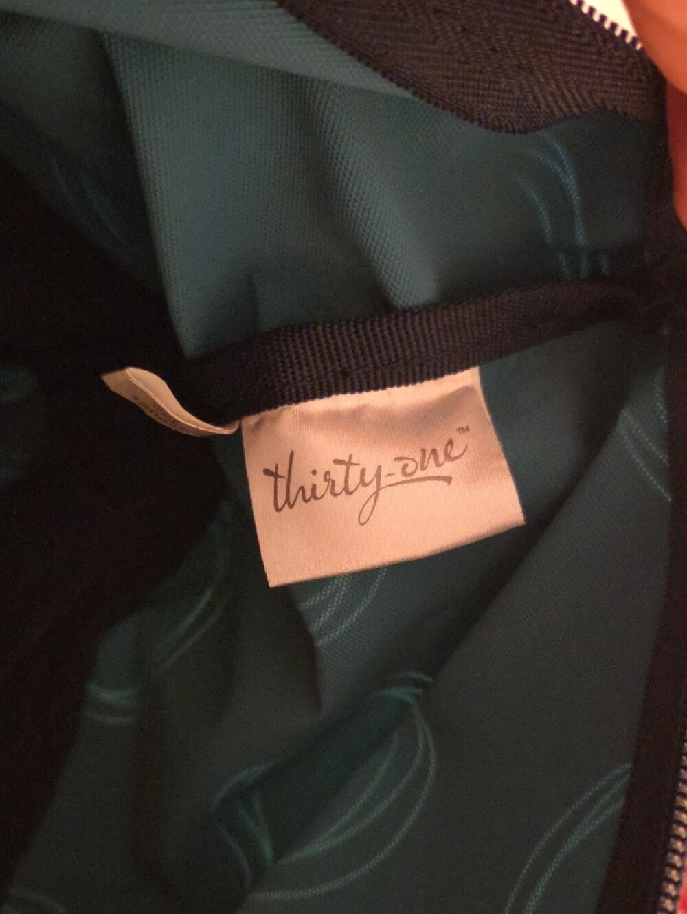 thirty-one Expandable Black Tote with Teal Circle Print - Picture 3 of 4